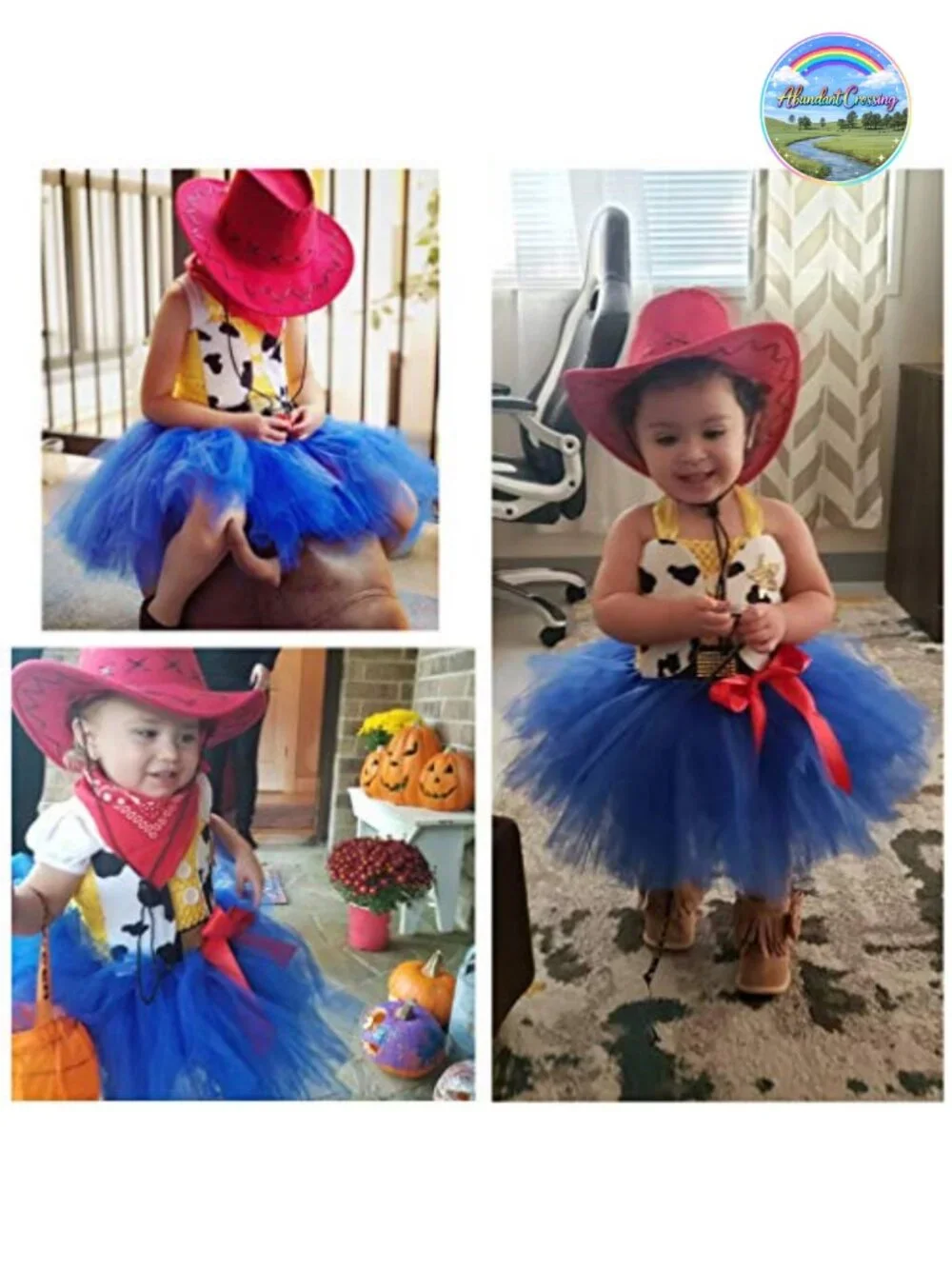 Girls Cowgirl Tutu Costume with Bandana & Hat Dress Up